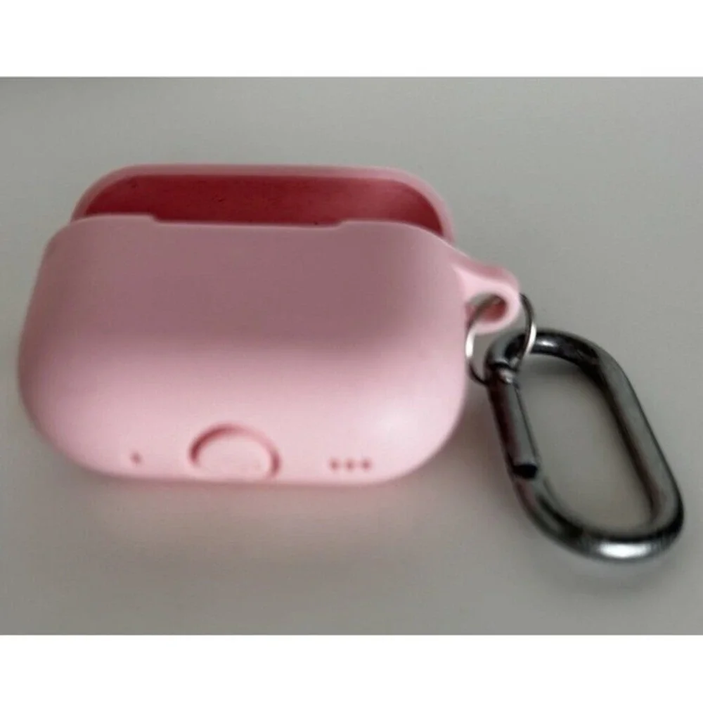 Pink AirPods Pro 2nd Gen (2022) Silicone Case Metal Carabiner Clip Colorful J-01